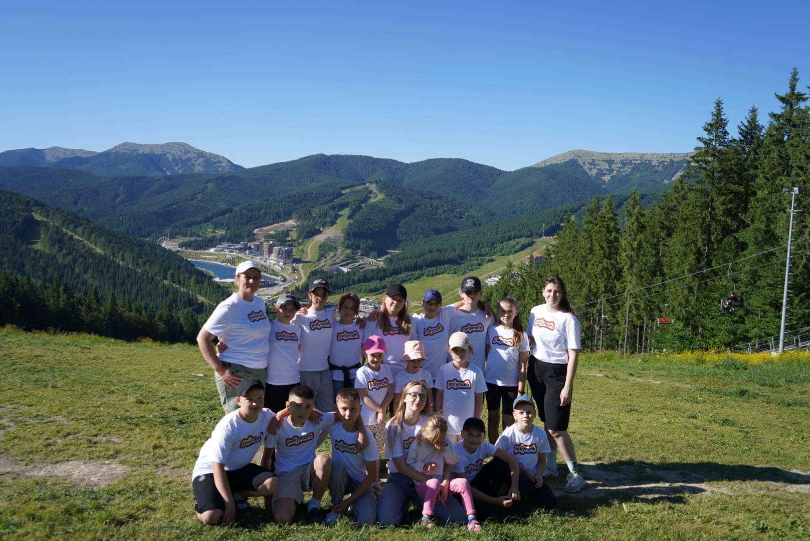 Children at summer camp in the Carpathian Mountains